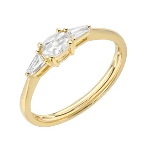 Heirloom Rose Cut Ring With Tapered Baguettes