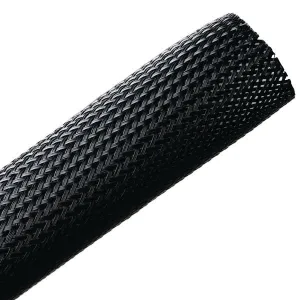 HellermannTyton BSPSC180 1/8 Inch Braided Expandable Sleeving, Black, Sold By The Foot