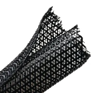 HellermannTyton BSPSW100 1 Inch Self-Closing Braided Wrap, Black, Sold By The Foot
