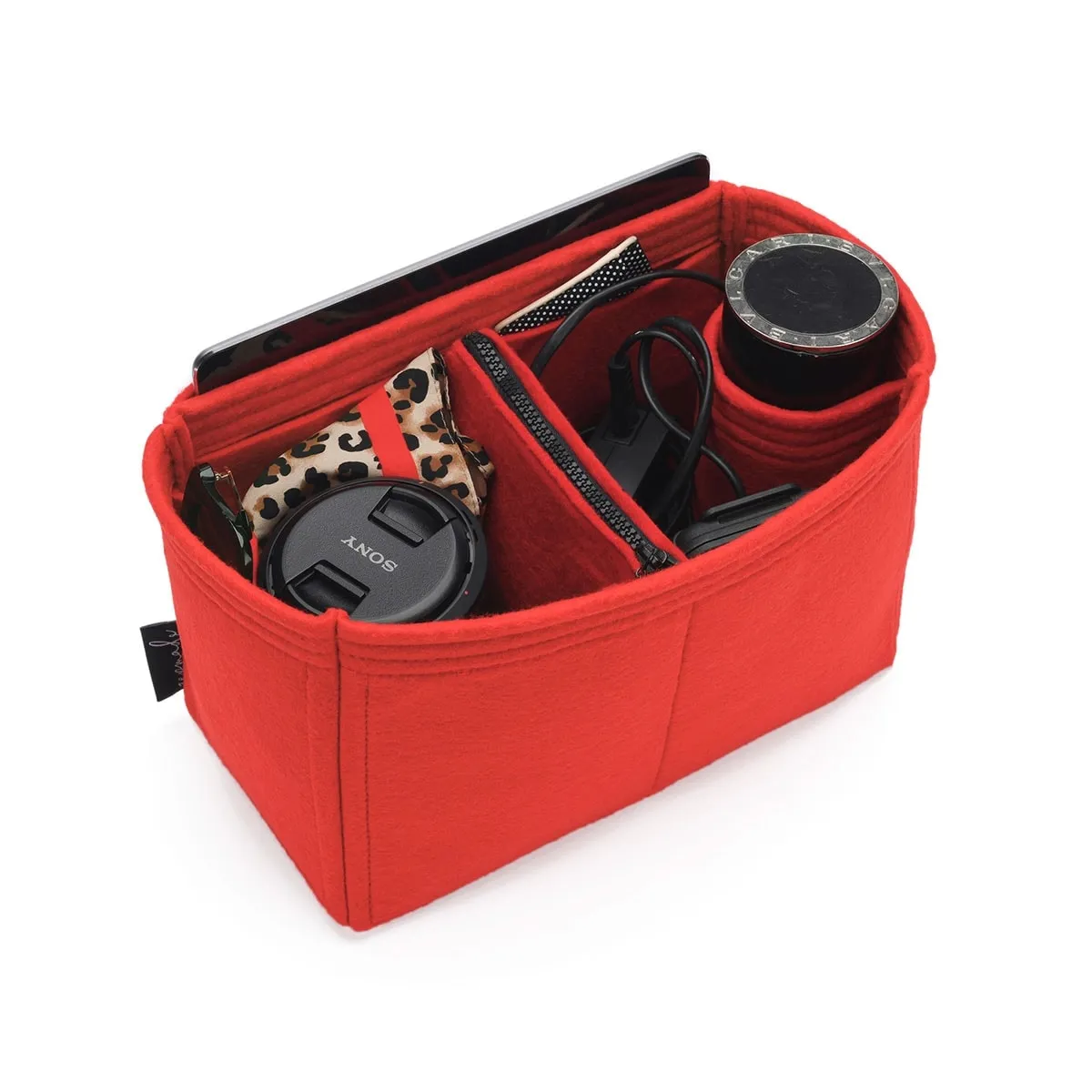 Hermes Garden Party Bag Models Organizer Insert, Bag Organizer with Zipper Middle Pouch and Single Bottle Holder