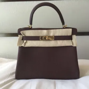 Hermès Kelly 28 Bordeaux Togo Gold Hardware GHW