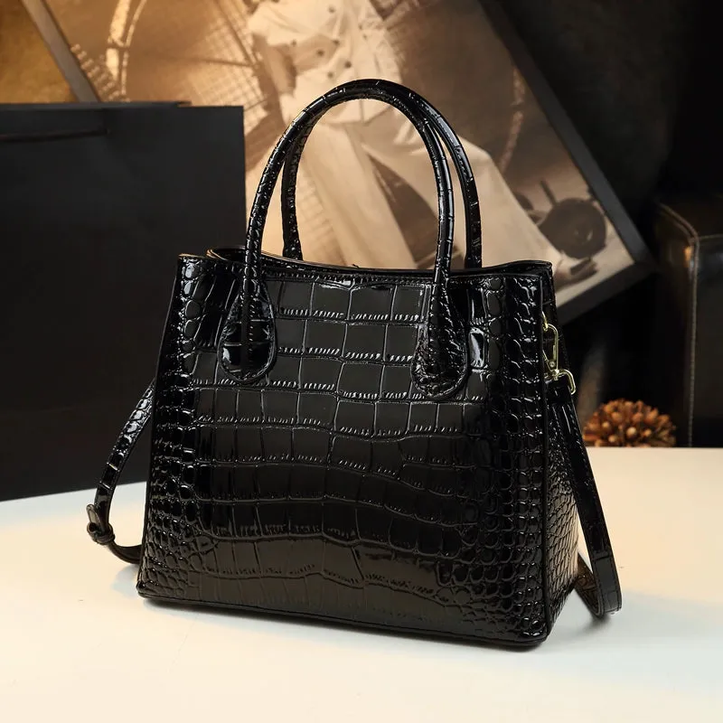 High-End Genuine Leather Crocodile Pattern Women Large Capacity  Bag  Shoulder bag