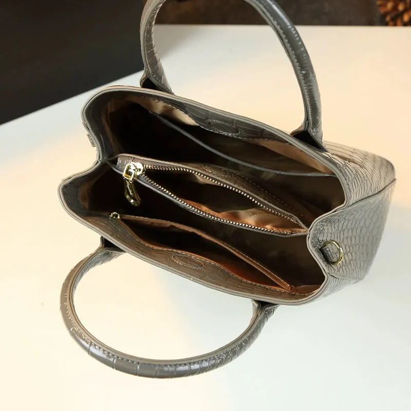 High-End Genuine Leather Crocodile Pattern Women Large Capacity  Bag  Shoulder bag