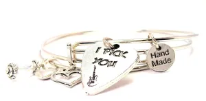 I Pick You Guitar Pick Expandable Bangle Bracelet Set