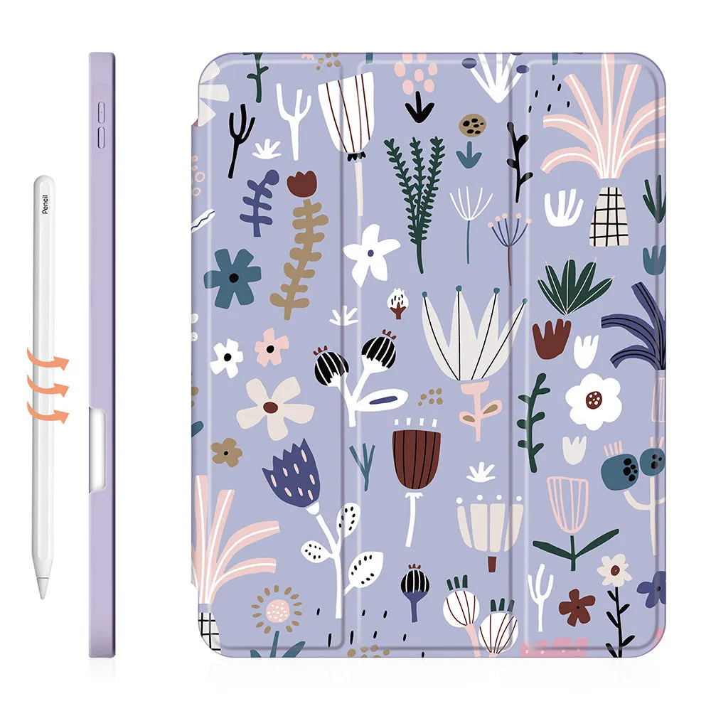 iPad Pro 12.9 2021/2020/2018 Case | Soft TPU Floral Protective Shockproof Cover Tablet Case Cover |Soft Blue