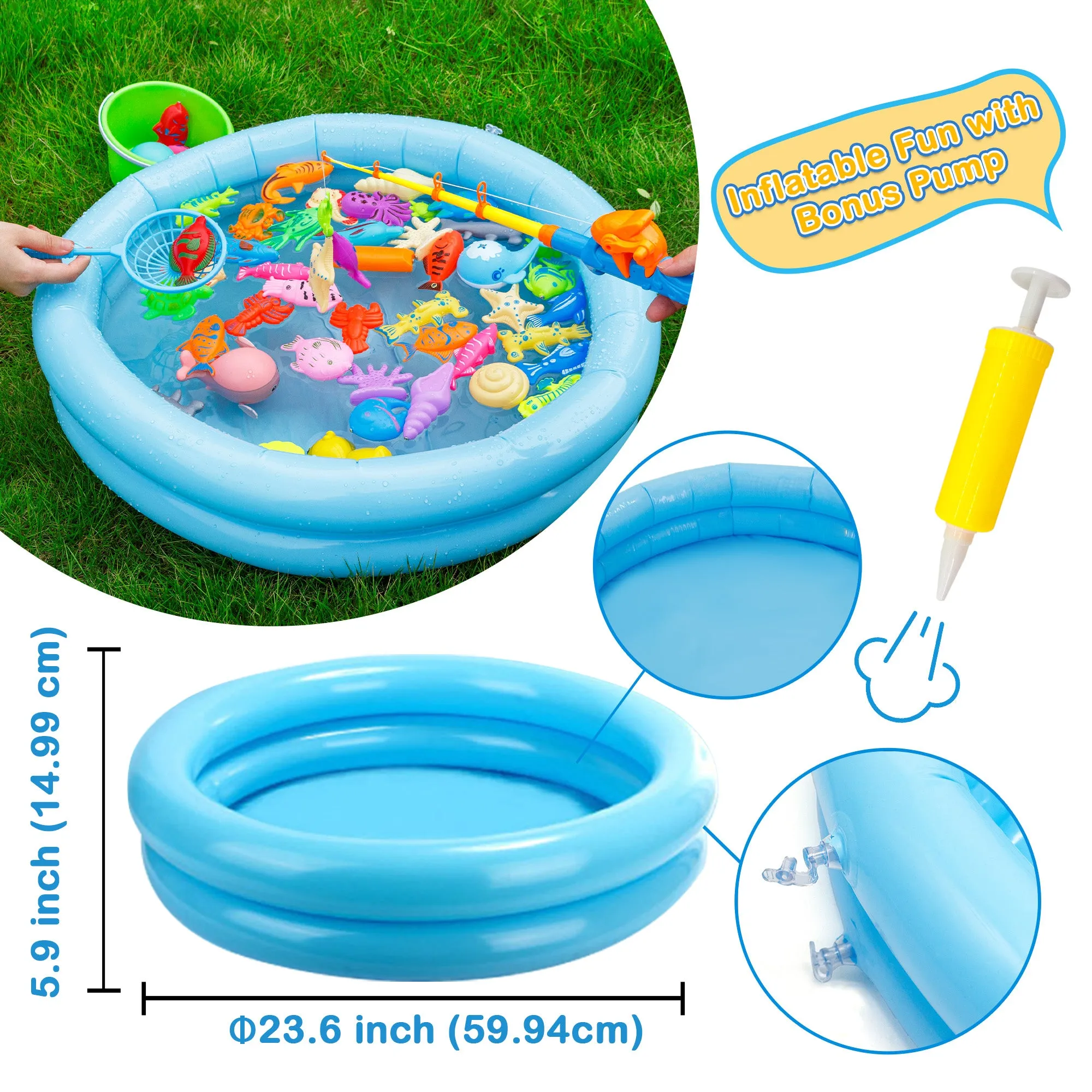 Kiditos 60 PCS Magnetic Fishing Toys Game Set (FG-60)