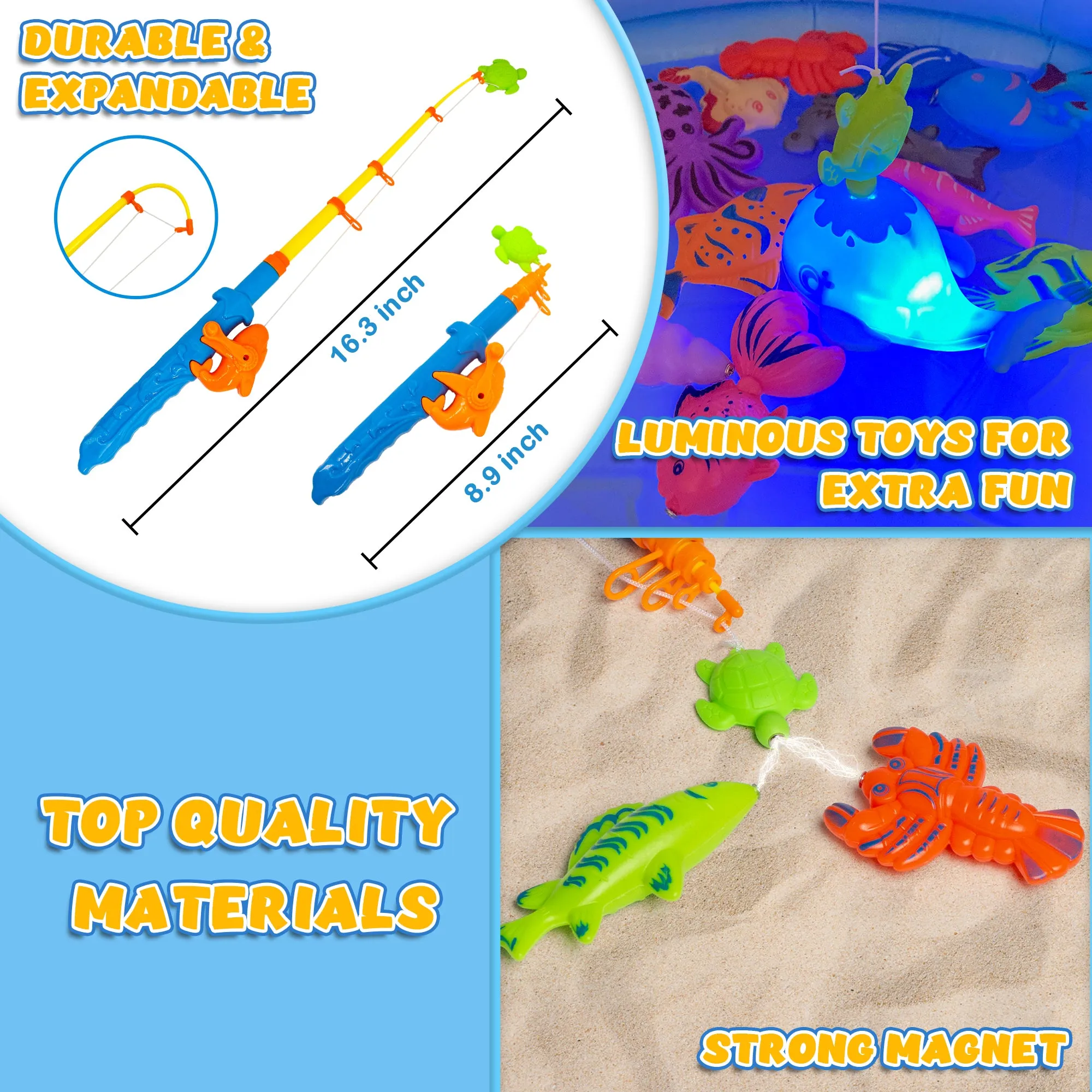 Kiditos 60 PCS Magnetic Fishing Toys Game Set (FG-60)