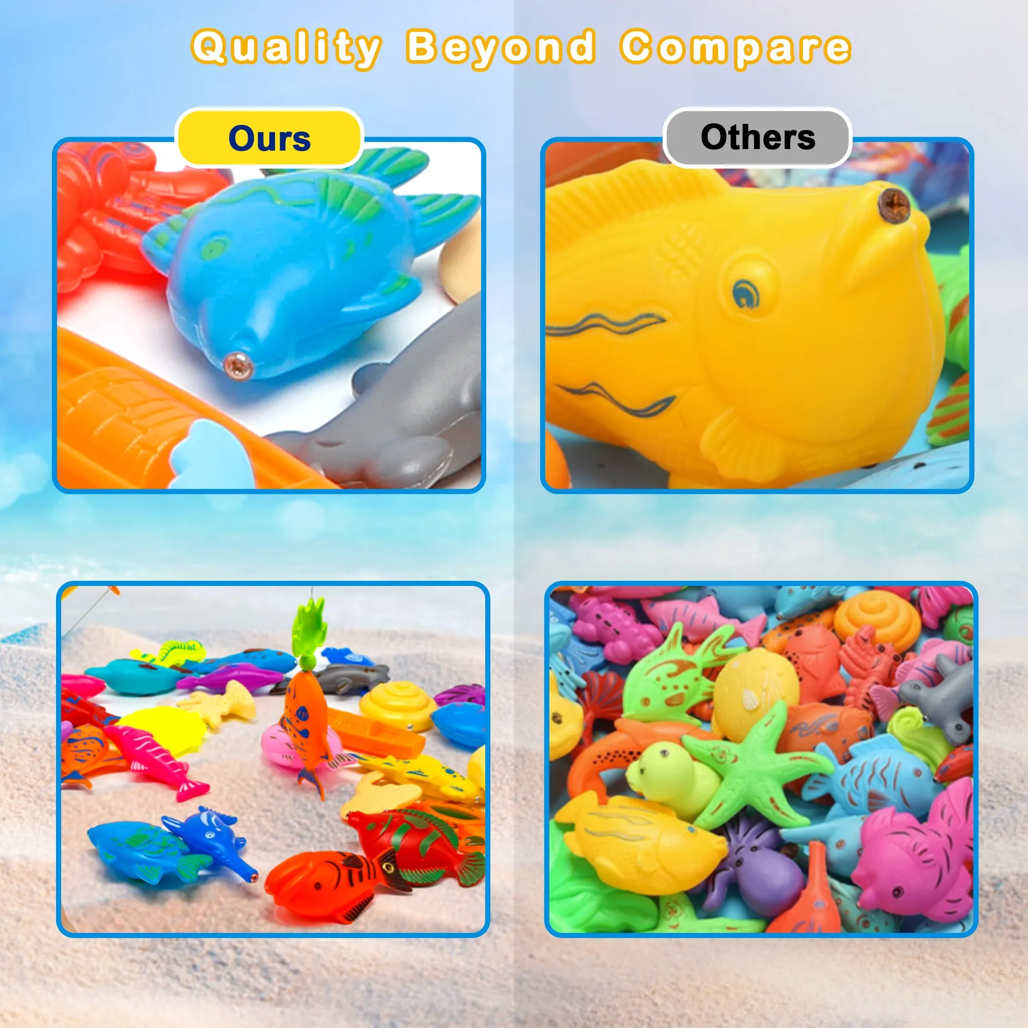 Kiditos 60 PCS Magnetic Fishing Toys Game Set (FG-60)