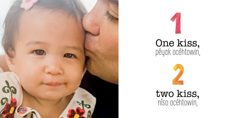 Kiss by Kiss / ocêhtowina : A Counting Book for Families. Plains Cree Ed. (BD)-FNCR19