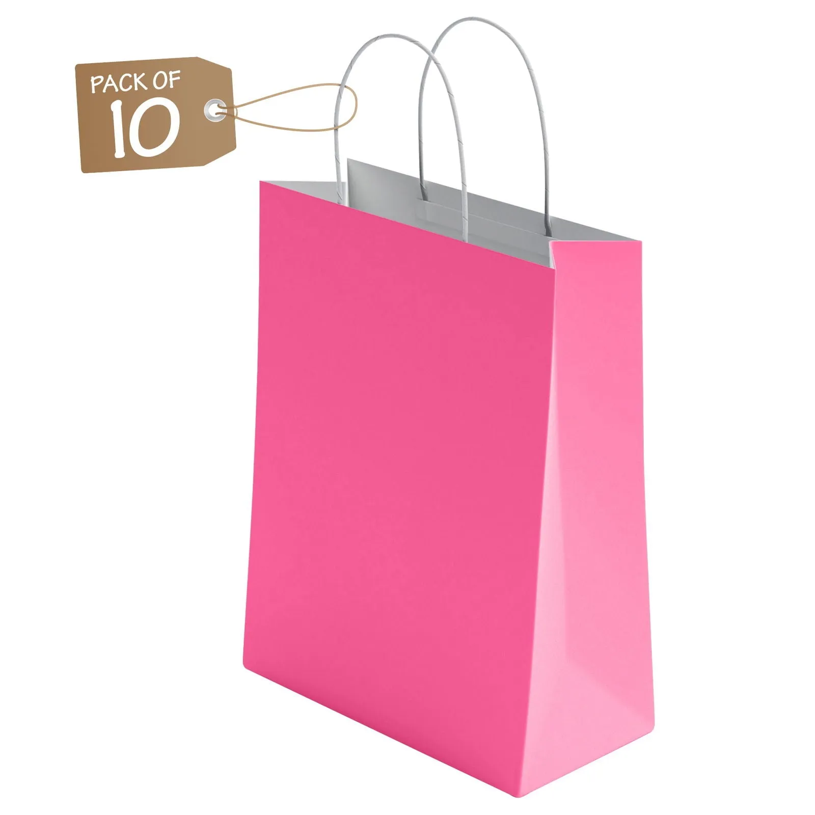 Kraft Paper Bags with Twisted Handle Colored Party Gift Bags Paper Carrier for Birthday 18x22x8cm