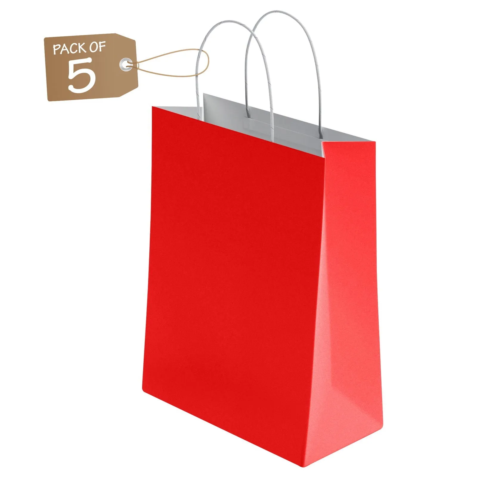 Kraft Paper Bags with Twisted Handle Colored Party Gift Bags Paper Carrier for Birthday 18x22x8cm
