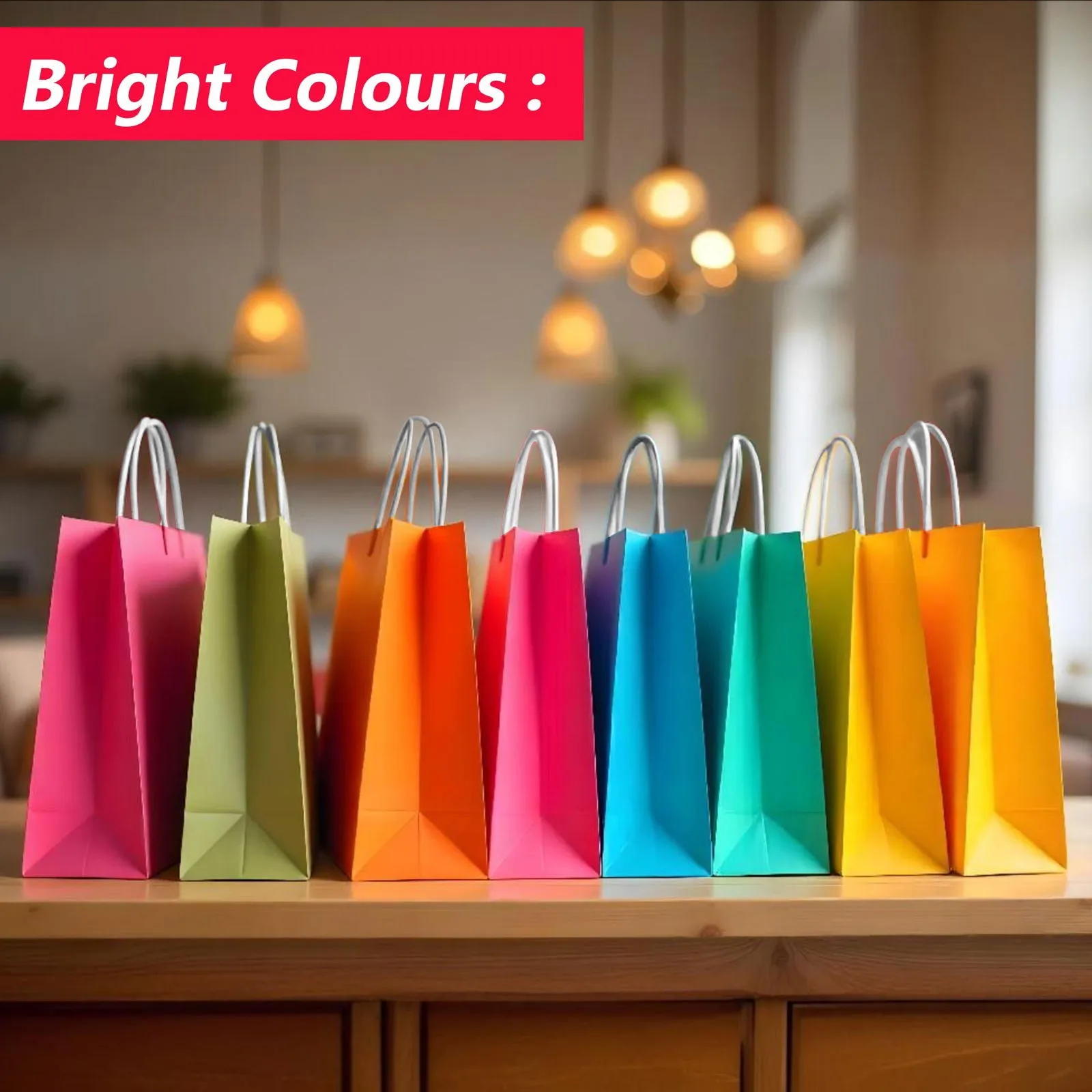 Kraft Paper Bags with Twisted Handle Colored Party Gift Bags Paper Carrier for Birthday 18x22x8cm