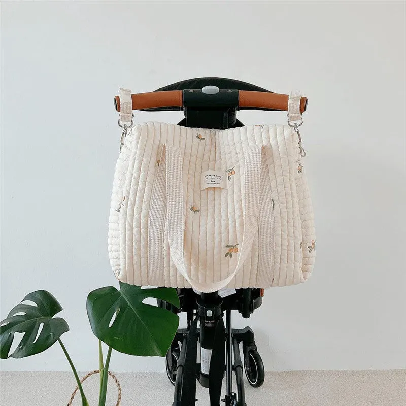 Large Capacity Pure Cotton Mommy Bag Baby Diaper Bag for Baby Care