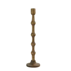 Leah Wood Matt Dark Brown Candle Holder