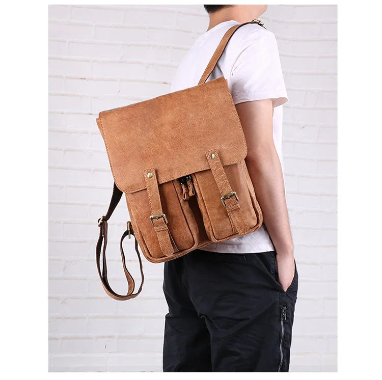 Leisure Vintage Leather Laptop Backpack J6355