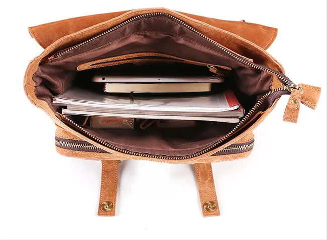 Leisure Vintage Leather Laptop Backpack J6355