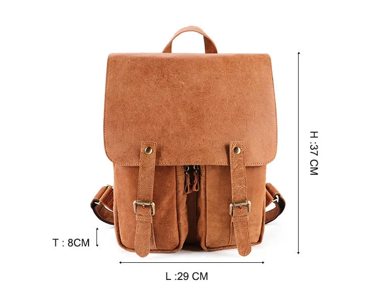 Leisure Vintage Leather Laptop Backpack J6355