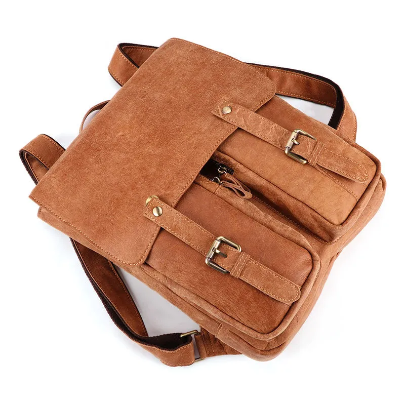 Leisure Vintage Leather Laptop Backpack J6355