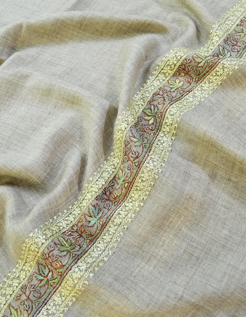 light natural embroidery Pashmina stole 8670