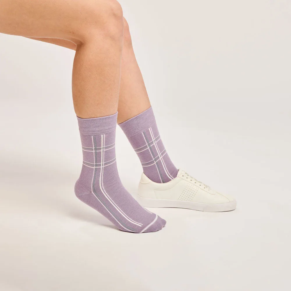 Lilac Check Everyday Crew
