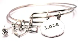 Love Circle Expandable Bangle Bracelet Set