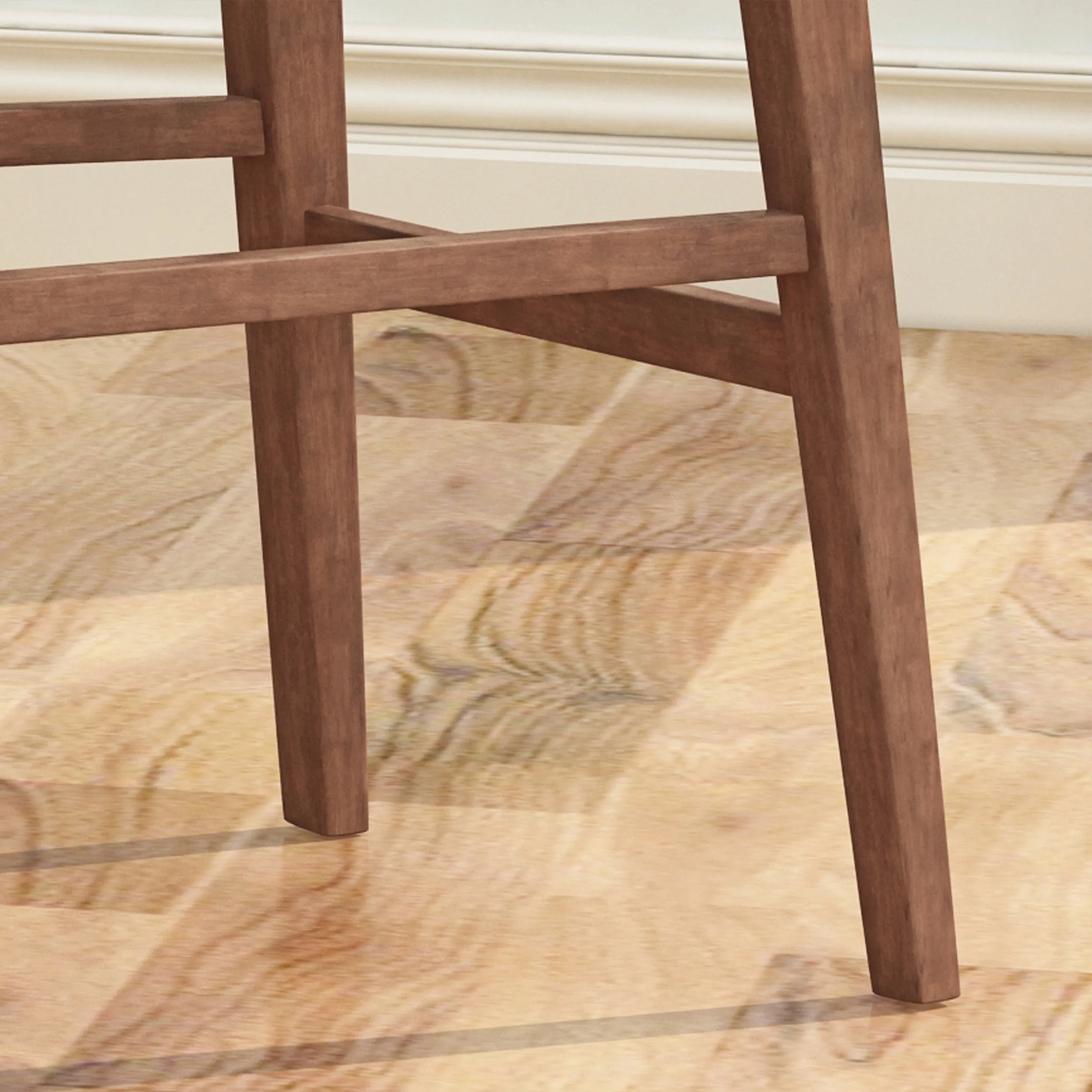 Luella 42" Wooden Bar Chair with Fabric Seats (Set of 2)