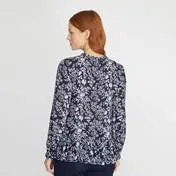 Meadow Print Dobby and Frill Blouse