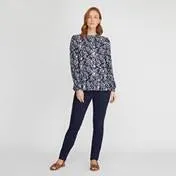 Meadow Print Dobby and Frill Blouse