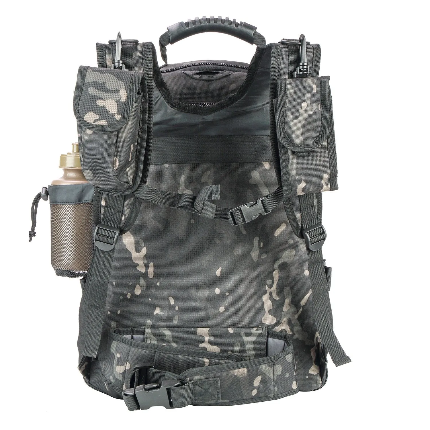 Military Expandable Travel Backpack Tactical Waterproof Work Backpack for Men(black-multicam)