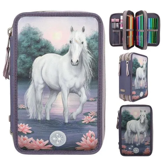 Miss Melody Triple Pencil Case Waterlilies & Searoses