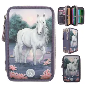 Miss Melody Triple Pencil Case Waterlilies & Searoses