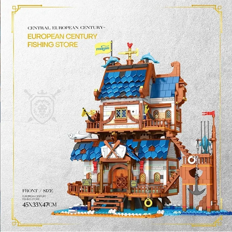 MOC Creator Expert Medieval Town Fishing Store Bricks Toy 66007