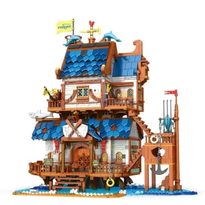 MOC Creator Expert Medieval Town Fishing Store Bricks Toy 66007