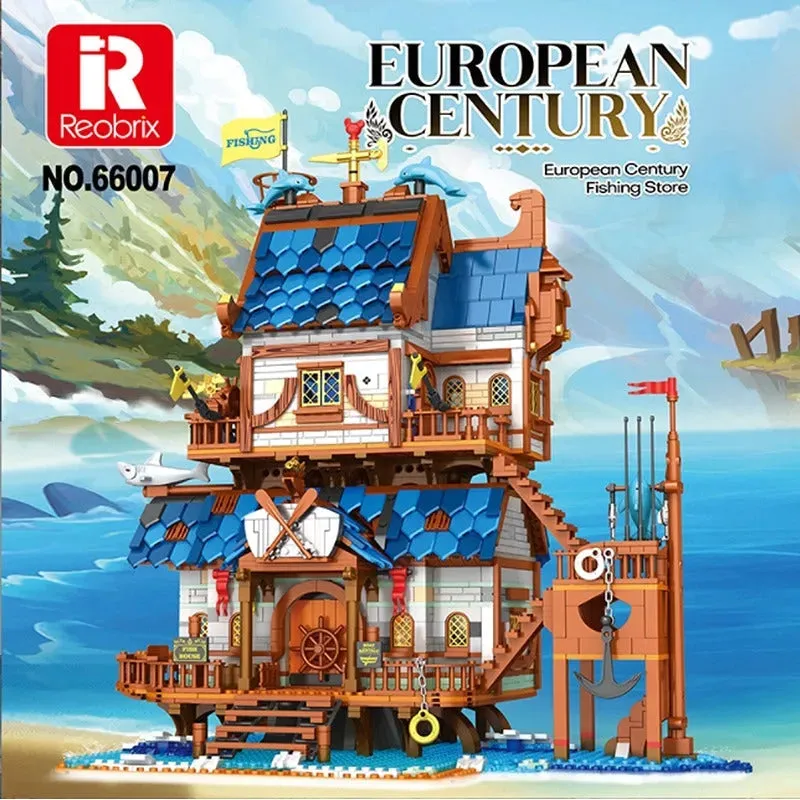 MOC Creator Expert Medieval Town Fishing Store Bricks Toy 66007