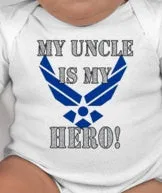 My daddy is my hero - airforce baby - airman baby - usaf baby - hero dad - hero uncle - airman gifts - airman baby shower - airforce wife