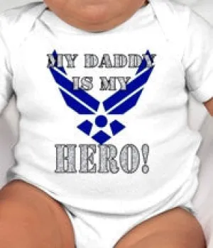 My daddy is my hero - airforce baby - airman baby - usaf baby - hero dad - hero uncle - airman gifts - airman baby shower - airforce wife