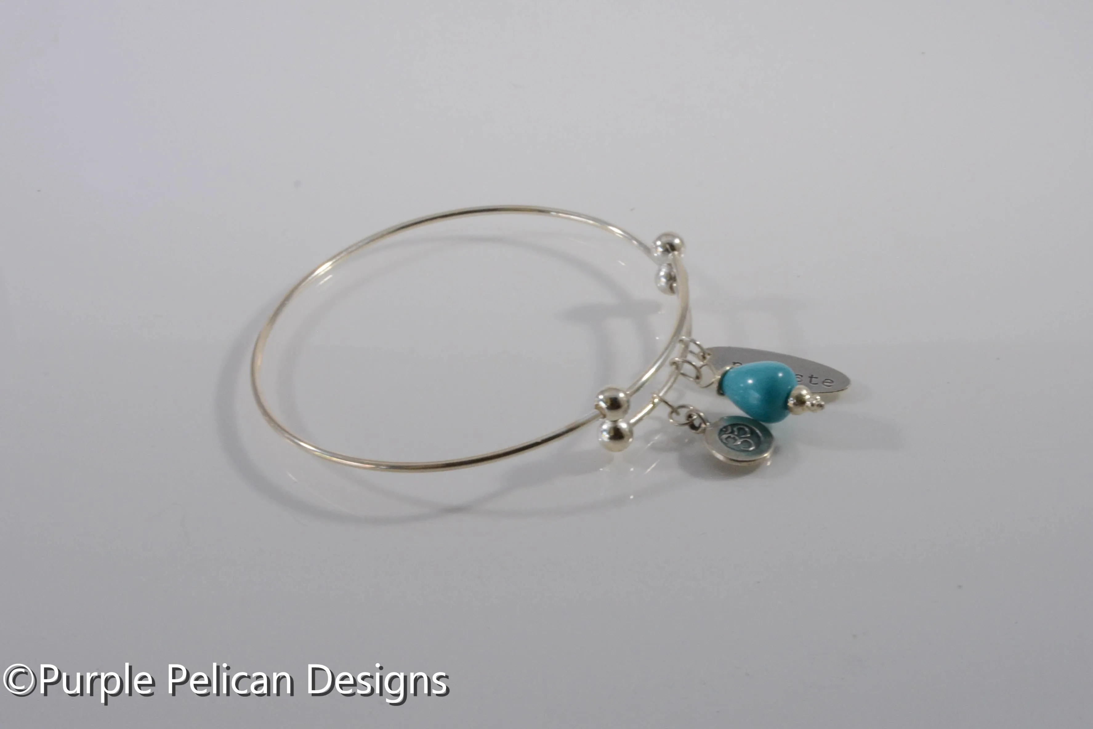Namaste Sterling Silver Expandable Bangle