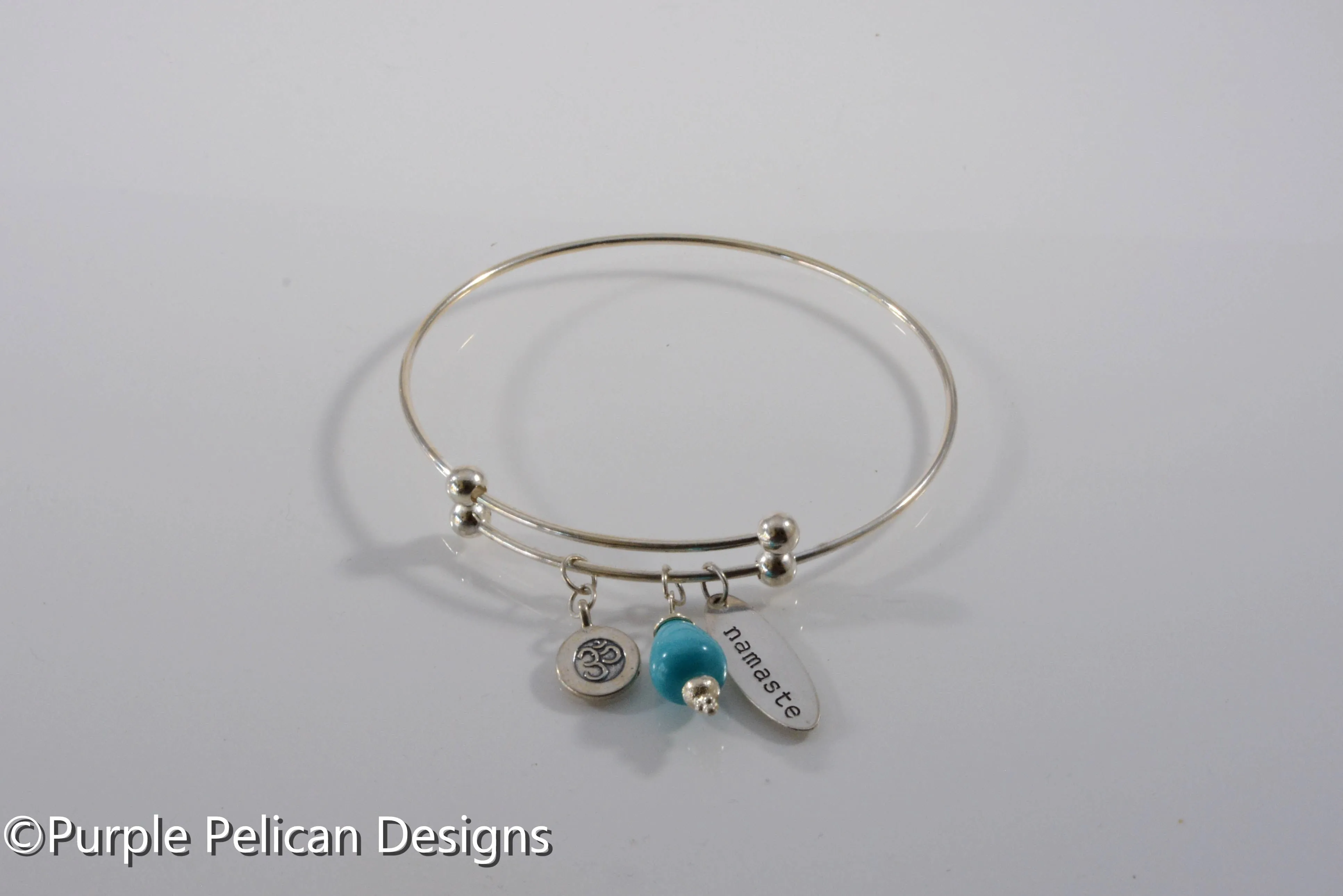 Namaste Sterling Silver Expandable Bangle