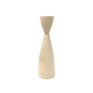 Natural Wooden Candle Holder -  7.5"