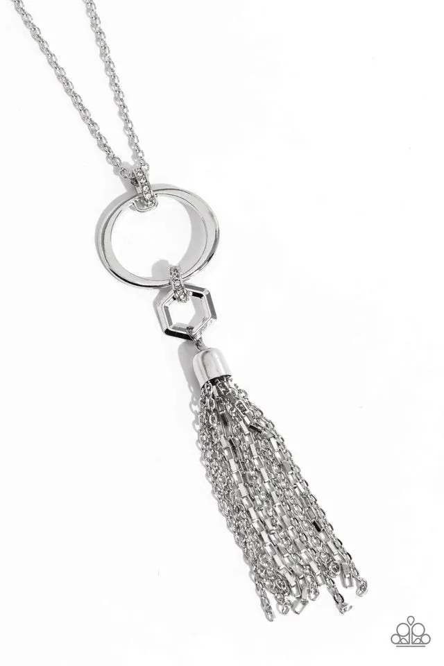 Paparazzi Necklace ~ Tassel Tune - White