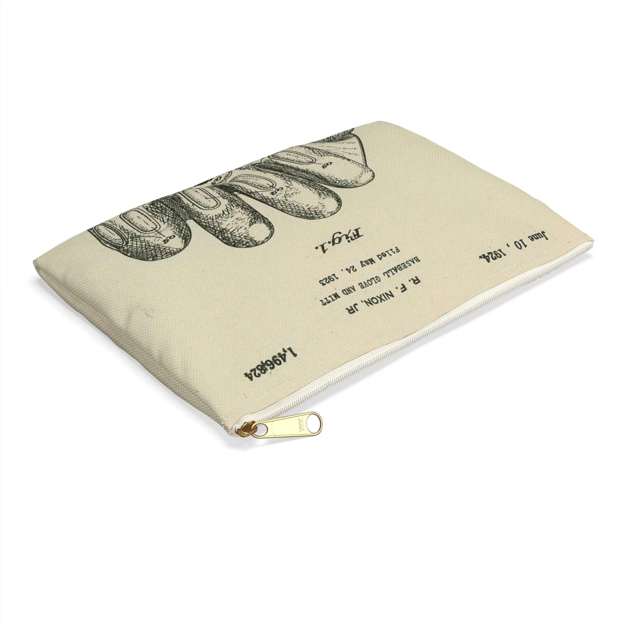 Patent Case File No. 1,496,824, Baseball Gloves and Mitts, Inventor Robert F. Nixon, Jr. - DPLA - c877ba1bb6a83b8db9b12cd02a036de7 (page 12) Large Organizer Pouch with Black Zipper