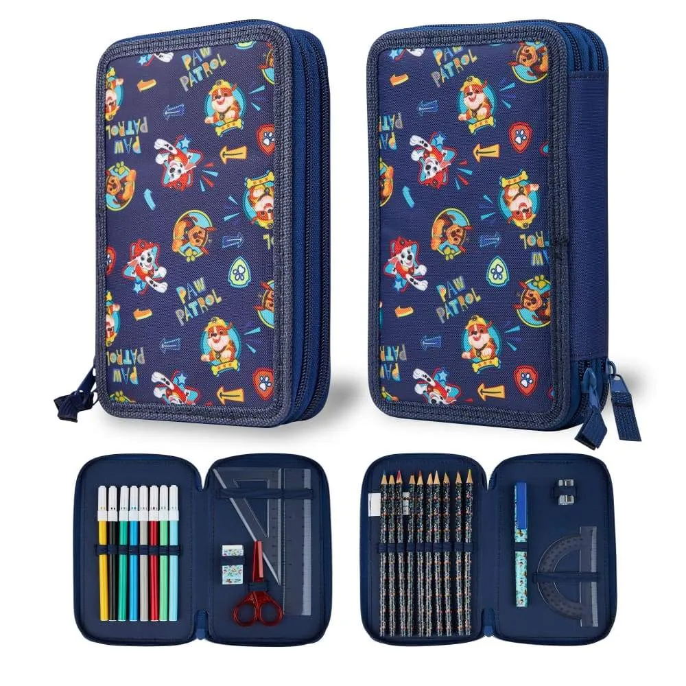 PAW Patrol School Stationery Set, Pencil Case for Boys with Marshall Chase Rubble