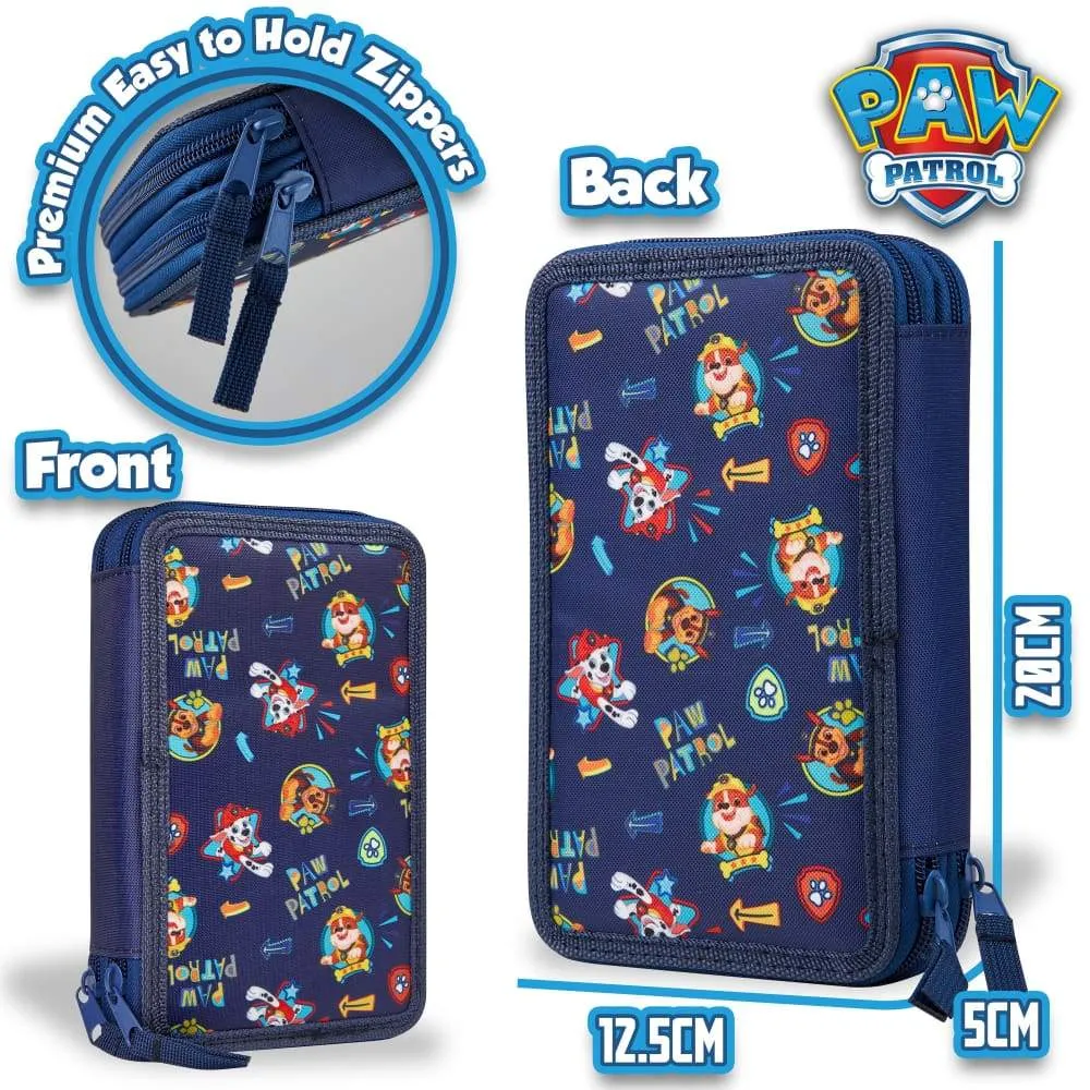 PAW Patrol School Stationery Set, Pencil Case for Boys with Marshall Chase Rubble