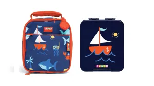 Penny Scallan Bundle of Lunch Bag and Mini Bento Box - Anchors Away