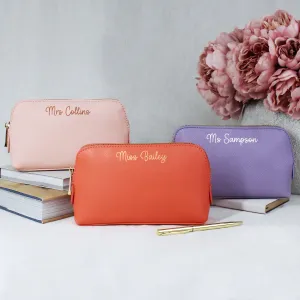 Personalised Medium PU Leather Teacher Pencil Case