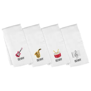 Personalized Emoji Burp Cloth - 4 Pack Music Class