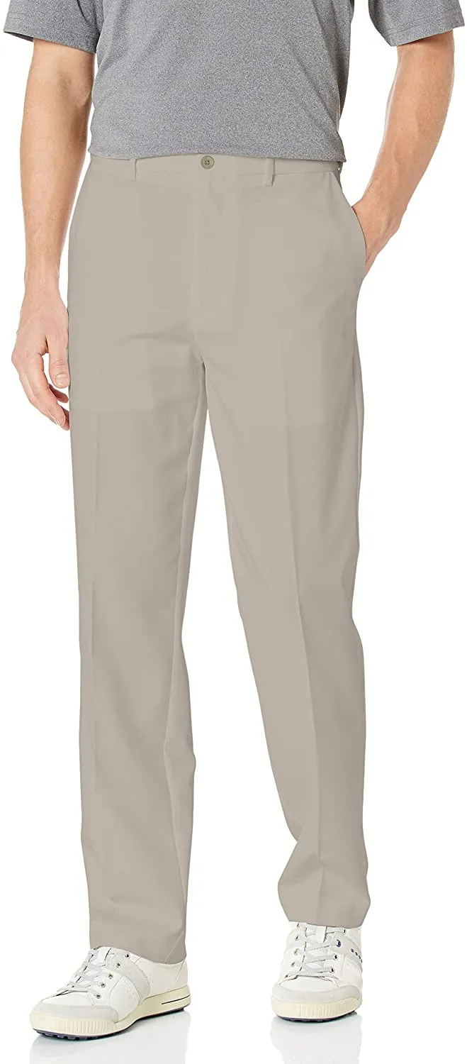 PGA TOUR Men's Flat Front Golf Pant with Expandable Waistband