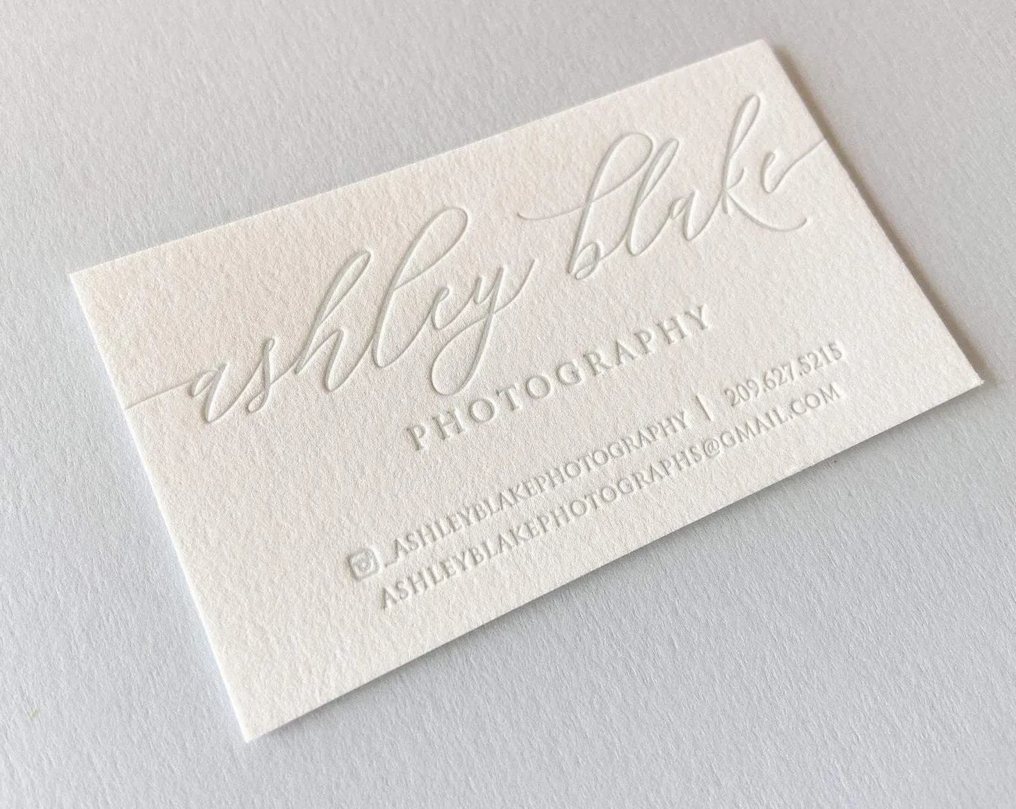 Photographer - Letterpress Business Cards