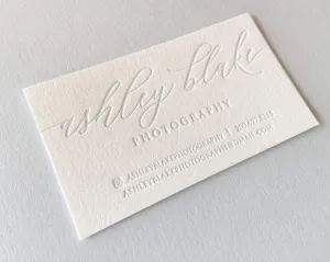 Photographer - Letterpress Business Cards