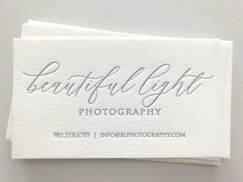 Photographer - Letterpress Business Cards
